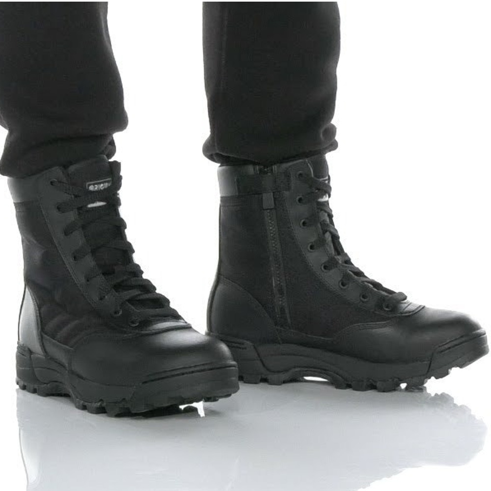 Original SWAT Men 4.5 Black Leather Classic 9" Safety Side Zip Work Boots P23-32